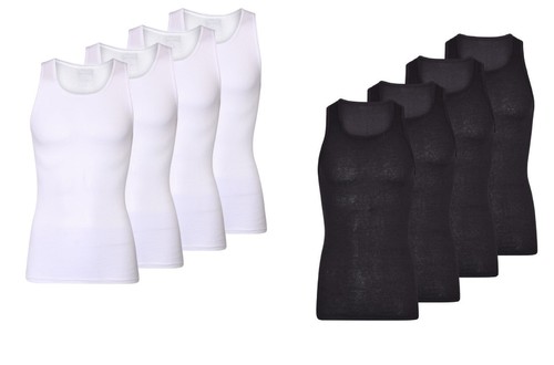 Men cotton rib vest - cotton,