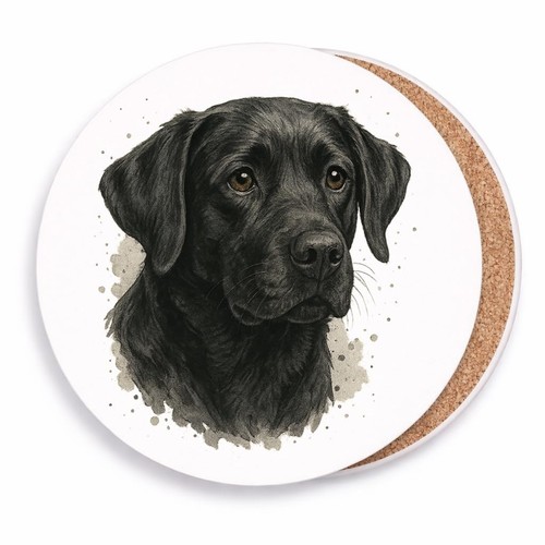 Black labrador coaster brew - coaster,