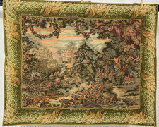 Vintage French Beautiful Forest Scene Wall Hanging Tapestry 113x92 cm