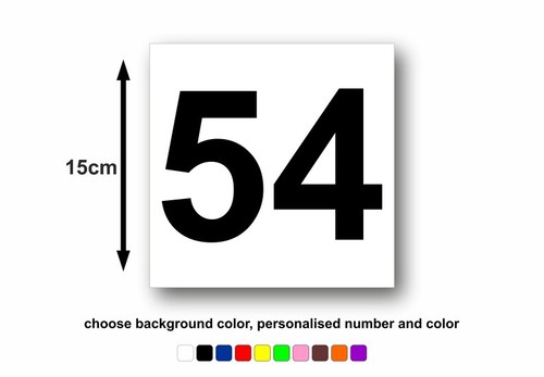 Sticker wheelie bin number - 4x,