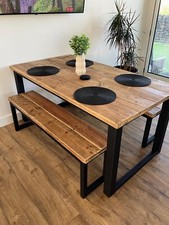 Square Frame Table Sets Bench