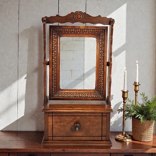 Antique carved wood tilt - carved,