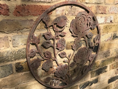 Copper robin flower - copper, art