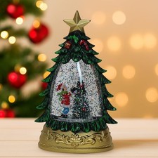 Snow Globe – Battery Operated LED Glitter Tree with Water, Automatic Glitter UK