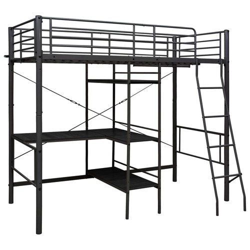 Bunk bed with table frame - bed,