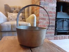 Vintage Brass Jam Pan With Metal Handle