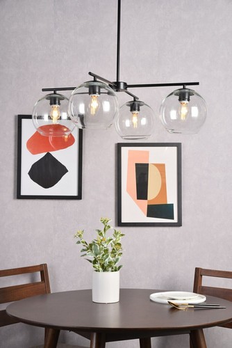 Pendant chandelier black clear - pendant,