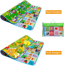 200X180CM KIDS CRAWLING 2 SIDE PLAY MAT EDUCATIONAL GAME SOFT FOAM PICNIC CARPET