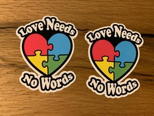 2x LOVE Stickers Car Hippie Bus Peace Peace World Vintage Eco Culture #551