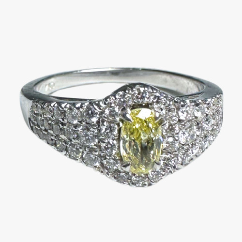 Oval diamond ring 18k white - ring,