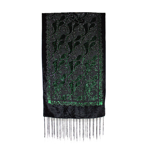 Devore velvet green paisley - devore,