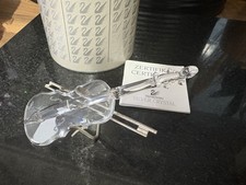 RARE SWAROVSKI CRYSTAL VIOLIN WITH METAL BOW 203056 - 7477 MINT BOXED