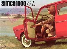 Simca 1000 Saloon 1963-64 UK Market Foldout Sales Brochure Standard GL
