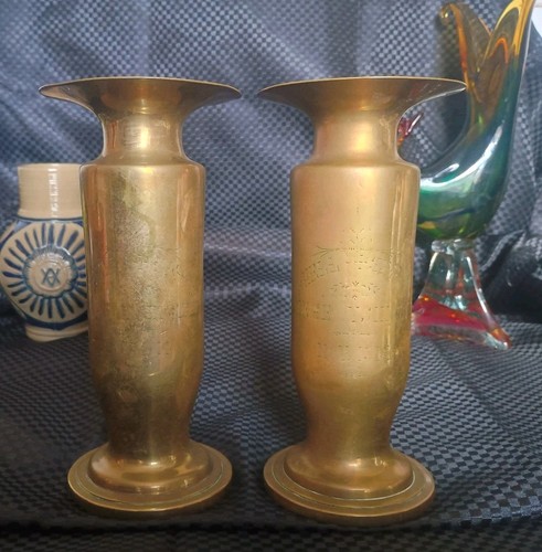 Brass ww1 commemorative vases - brass,