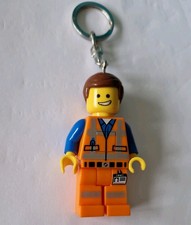 genuine THE LEGO MOVIE EMMET 7cm minifigure LED TORCH LITE KEYRING KEYCHAIN