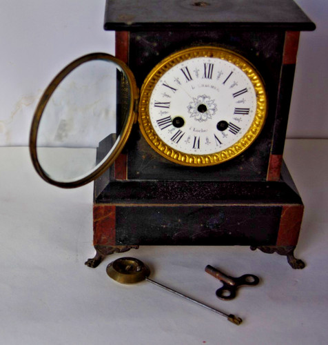 Clock 140 french marble black - clock,