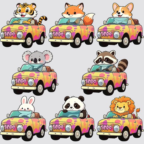 Convertible animal stickers - animal,