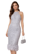 Lipsy VIP Feather Silver Lace