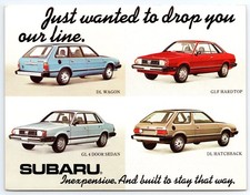 1979 Subaru Car Line Advertising Postcard DL Wagon GLF Hardtop