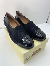 Ladies navy suede stylish slip on high heel shoes office work party EU40 UK6.5