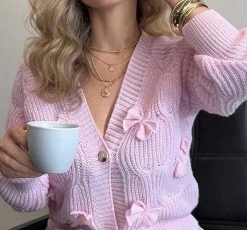 Zara pink cardigan size - zara,