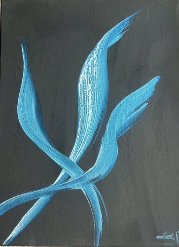 Teal blue leaf original - leaf,