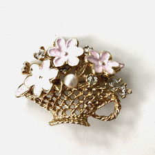 Vintage Flower Basket Pink