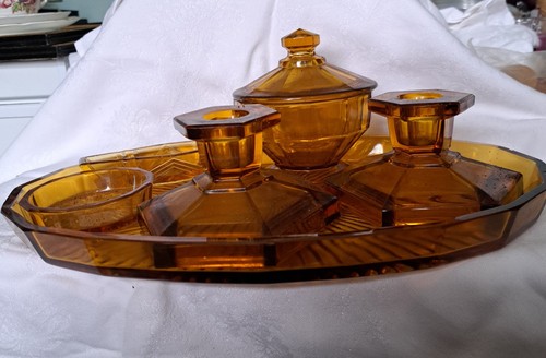 Vintage glass dressing table - vintage,