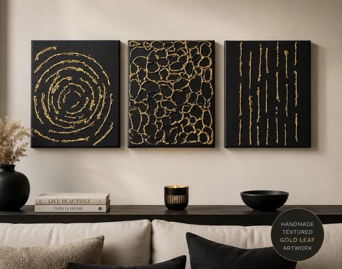Set handmade black - handmade, gold