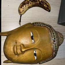 Vintage Wooden Buddha Head