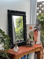 Vintage Y2K 90s Soft Goth Style Black Framed Mirror Whimsigoth Medieval Witchy