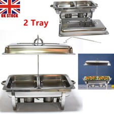 11L Stainless Steel Buffet Server Chafing Dish Food Warmer Plate With Lid Hook