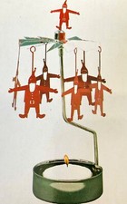 Nordic Rotary Rotating Santa Claus Father Christmas Xmas Spinning Candle Holder