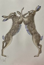 A3 HARES ORIGINAL(Not a Print)