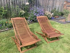 Teak Steamer Chairs Good Condition Vintage Retro