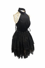 Black Lace Halter Dress UK 12