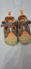 BOYS HUSH PUPPIES BROWN And Orange Leather SUEDE SHOES SIZE INFANT 4F 