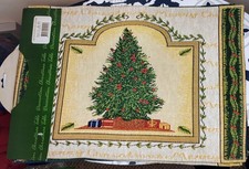 4x Christmas Tree Tapestry Vintage Dinner Placemats 33x48cm