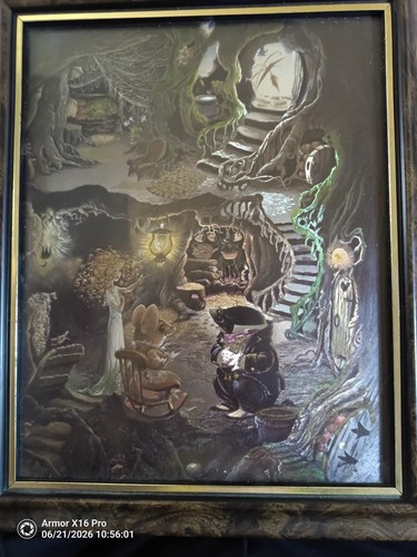 Framed fantasy woodland - fantasy, print