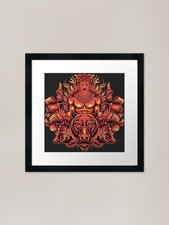 Wild boar illustration framed - wild,