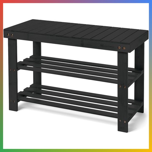 Bamboo shoe rack - bamboo, bench