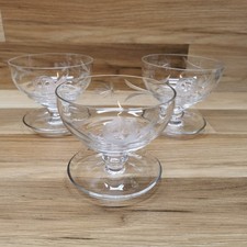 Set of 3 Vintage Etched
