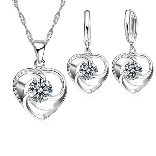 Set sterling silver heart - set,