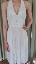 Ivory silk beaded Marilyn Monroe style cocktail dress , small.
