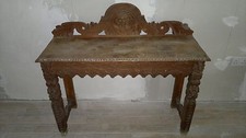 Victorian Green Man Carved Oak Hall Table Occasional Desk Buffet Ornate Stripped