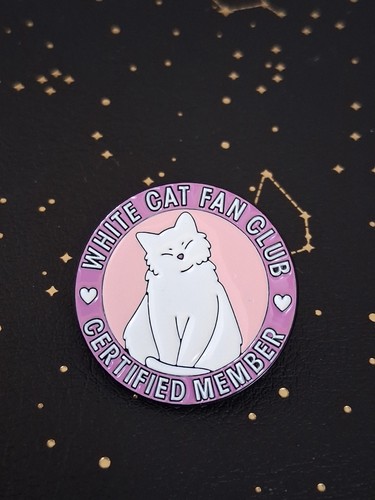 White cat fan - club, kitty