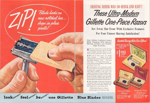 Gillette 1948 vintage 2pg - vintage,