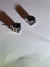 1ct Black Moissanite Stud Earrings 925 Sterling Silver for Women