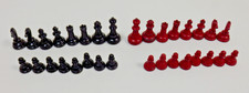 SIZE? BETTER BASE PIC Vintage Britain's Chess Set Red & Black Painted Metal