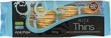 6 x Ricesnax Salt & Vinegar Rice Thins 100g Delicious And Crispy Treat